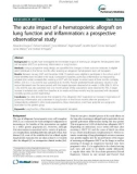 The acute impact of a hematopoietic allograft on lung function and inflammation: A prospective observational study