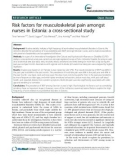 Risk factors for musculoskeletal pain amongst nurses in Estonia: A cross-sectional study