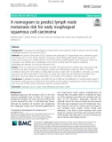 A nomogram to predict lymph node metastasis risk for early esophageal squamous cell carcinoma