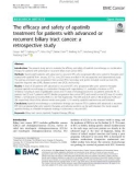 The efficacy and safety of apatinib treatment for patients with advanced or recurrent biliary tract cancer: A retrospective study