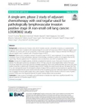 A single-arm, phase 2 study of adjuvant chemotherapy with oral tegafur-uracil for pathologically lymphovascular invasion positive stage IA non-small cell lung cancer: LOGIK0602 study