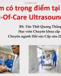 Bài giảng Siêu âm có trọng điểm tại cấp cứu - BS. Tôn Thất Quang Thắng