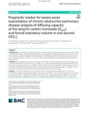 Prognostic marker for severe acute exacerbation of chronic obstructive pulmonary disease: Analysis of diffusing capacity of the lung for carbon monoxide (DLCO) and forced expiratory volume in one second (FEV1)