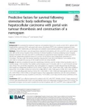 Predictive factors for survival following stereotactic body radiotherapy for hepatocellular carcinoma with portal vein tumour thrombosis and construction of a nomogram