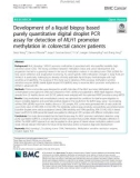 Development of a liquid biopsy based purely quantitative digital droplet PCR assay for detection of MLH1 promoter methylation in colorectal cancer patients