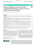 Clinical-radiological predictive model in diferential diagnosis of small (≤20 mm) solitary pulmonary nodules