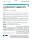 A nomogram for predicting postoperative pulmonary infection in esophageal cancer patients