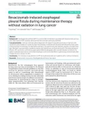 Bevacizumab-induced esophageal pleural fistula during maintenance therapy without radiation in lung cancer