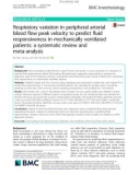 Respiratory variation in peripheral arterial blood flow peak velocity to predict fluid responsiveness in mechanically ventilated patients: A systematic review and meta-analysis