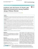 Incidence and risk factors of chronic pain following hysterectomy among Southern Jiangsu Chinese Women