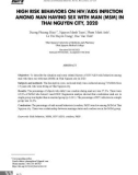 Hành vi nguy cơ lây nhiễm HIV/AIDS ở nam đồng tính tại thành phố Thái Nguyên năm 2020