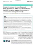 Eribulin improved the overall survival from the initiation of first-line chemotherapy for HER2-negative advanced breast cancer: A multicenter retrospective study