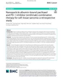 Nanoparticle albumin-bound paclitaxel and PD-1 inhibitor (sintilimab) combination therapy for soft tissue sarcoma: A retrospective study