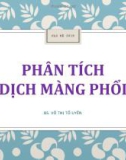 Bài giảng Phân tích dịch màng phổi