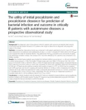 The utility of initial procalcitonin and procalcitonin clearance for prediction of bacterial infection and outcome in critically ill patients with autoimmune diseases: A prospective observational study