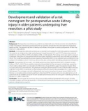 Development and validation of a risk nomogram for postoperative acute kidney injury in older patients undergoing liver resection: A pilot study