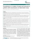 Procalcitonin as a marker of sepsis and outcome in patients with neurotrauma: An observation study