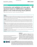 Construction and validation of a two-gene signature based on SUMOylation regulatory genes in non-small cell lung cancer patients