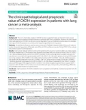 The clinicopathological and prognostic value of CXCR4 expression in patients with lung cancer: A meta-analysis