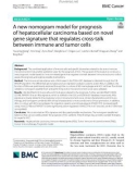 A new nomogram model for prognosis of hepatocellular carcinoma based on novel gene signature that regulates cross-talk between immune and tumor cells