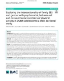 Exploring the intersectionality of family SES and gender with psychosocial, behavioural and environmental correlates of physical activity in Dutch adolescents: A cross-sectional study