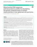 Mitochondrial DNA sequences and transcriptomic profiles for elucidating the genetic underpinnings of cisplatin responsiveness in oral squamous cell carcinoma