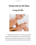 Kháng sinh tại chỗ dùng trong da liễu