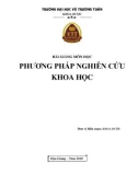 Bài giảng Phương pháp nghiên cứu khoa học - Trường ĐH Võ Trường Toản (Năm 2018)