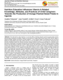 Nutrition education influences vitamin a related knowledge, attitudes, and practices of child caregivers towards the production of orange-fleshed sweet potato in Uganda