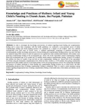 Knowledge and practices of mothers: Infant and young child's feeding in Chowk Azam, the Punjab, Pakistan