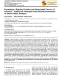 Knowledge, reading practice and associated factors of nutrition labeling on packaged food among consumers in Addis Ababa, Ethiopia