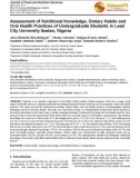 Assessment of nutritional knowledge, dietary habits and oral health practices of undergraduate students in Lead City University Ibadan, Nigeria