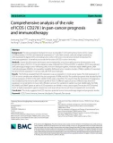 Comprehensive analysis of the role of ICOS ( CD278 ) in pan-cancer prognosis and immunotherapy