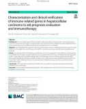 Characterization and clinical verification of immune-related genes in hepatocellular carcinoma to aid prognosis evaluation and immunotherapy