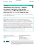 Development and validation a radiomics nomogram for predicting thymidylate synthase status in hepatocellular carcinoma based on Gd-DTPA contrast enhanced MRI