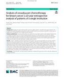 Analysis of neoadjuvant chemotherapy for breast cancer: A 20-year retrospective analysis of patients of a single institution