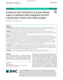 Incidence and risk factors of acute kidney injury in patients with malignant tumors: A systematic review and meta-analysis