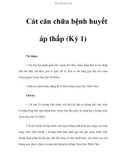 Cát căn chữa bệnh huyết áp thấp (Kỳ 1)