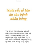 Nuôi cấy tế bào da cho bệnh nhân bỏng