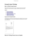 Formal Letter Writing