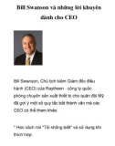 Bill Swanson và những lời khuyên dành cho CEO