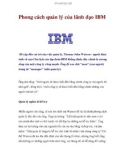 Phong cách quản lý của lãnh đạo IBM