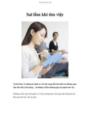 Sai lầm khi tìm việc