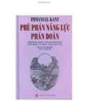 Phê phán năng lực phán đoán - Phần 1