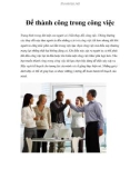 Để thành công trong công việc