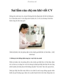 Sai lầm của chị em khi viết CV