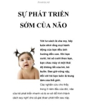 SỰ PHÁT TRIỂN SỚM CỦA NÃO