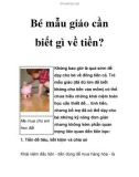 Bé mẫu giáo cần biết gì về tiền?