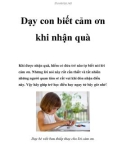 Dạy con biết cảm ơn khi nhận quà