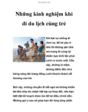 Những kinh nghiệm khi đi du lịch cùng trẻ